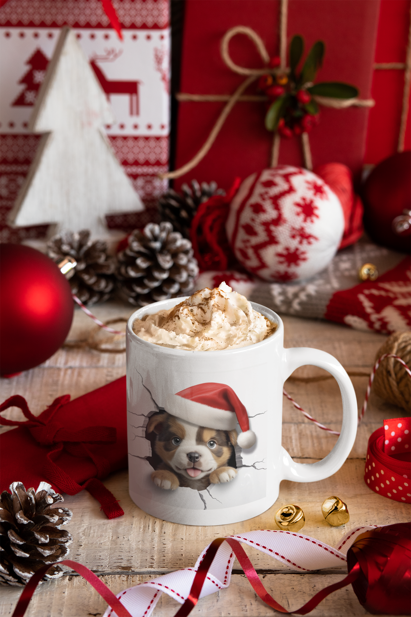 Bulldog Puppy Christmas Mug - 11oz Christmas Mug | XmasMugs.com