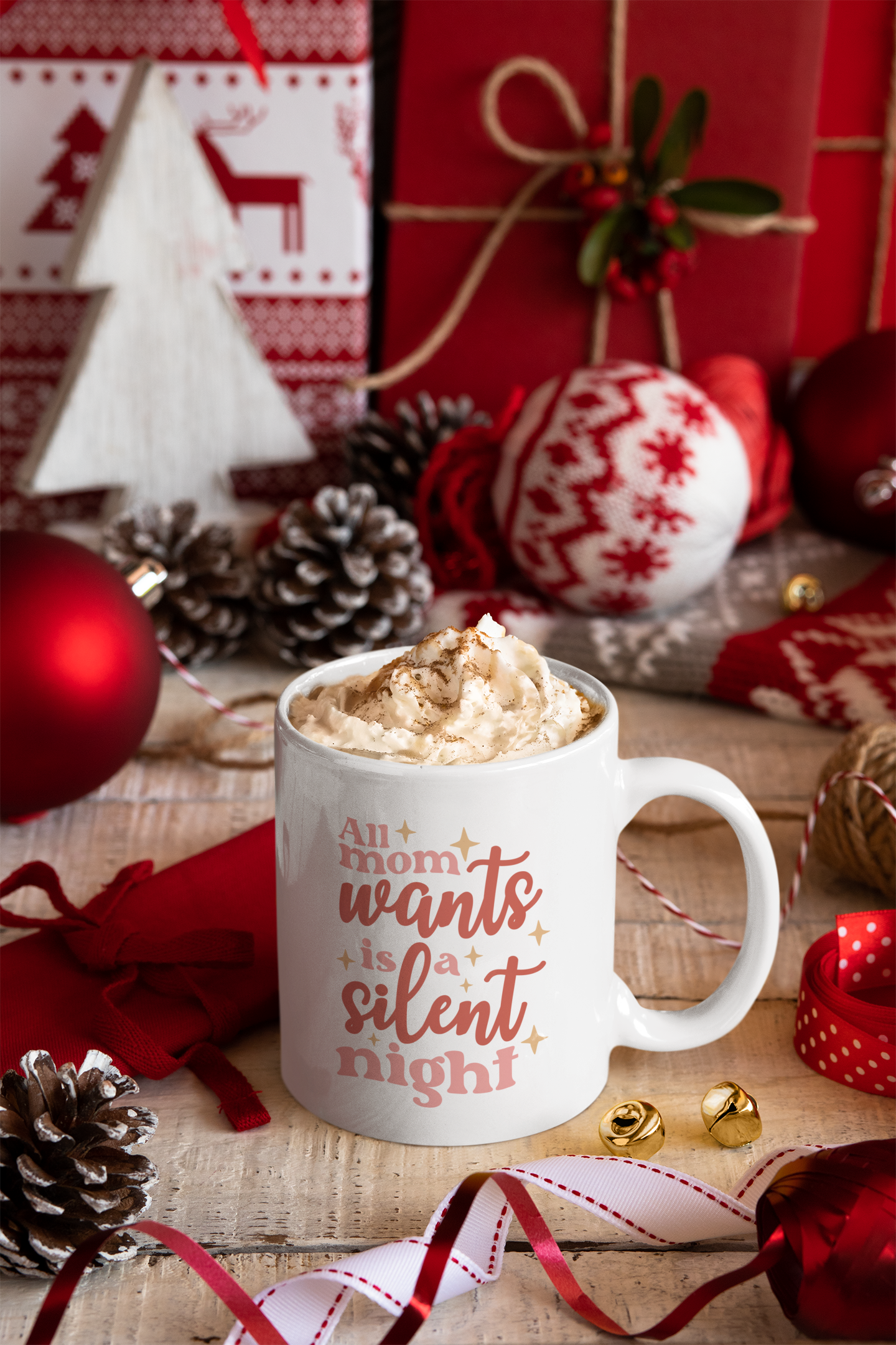 Christmas Typography Stack Mug - 11oz Christmas Mug | XmasMugs.com