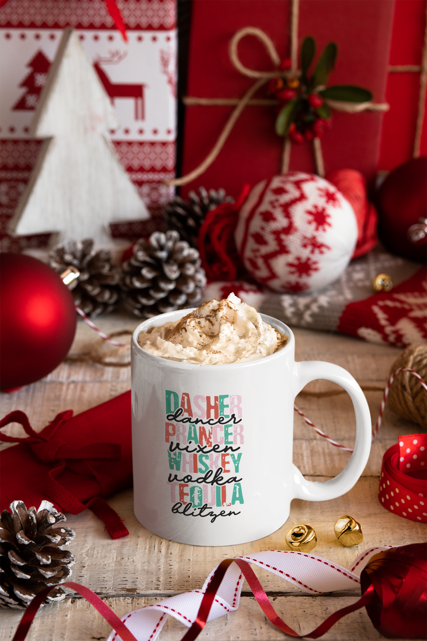 Christmas Word Art Stacked Mug - 11oz Christmas Mug | XmasMugs.com