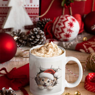 Cute Tiger Christmas Mug - 11oz Christmas Mug | XmasMugs.com