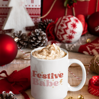 Festive Vibes Christmas Mug - 11oz Christmas Mug | XmasMugs.com