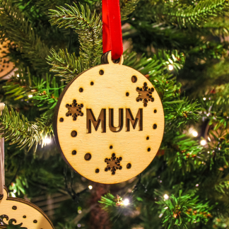 Mum Wood Christmas Decoration